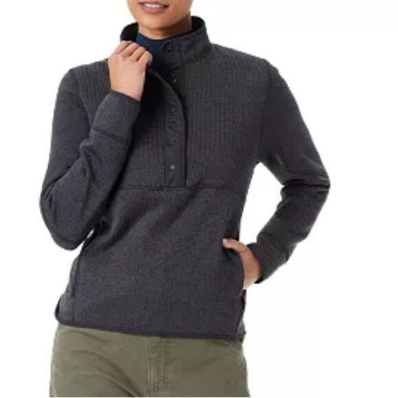 BASS OUTDOOR Women's Mixed-Media Mock-Neck Sweatshirt - Picture 3 of 7